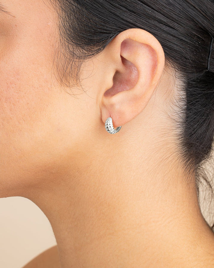 Graham Ribbed Micro Hoop Earrings