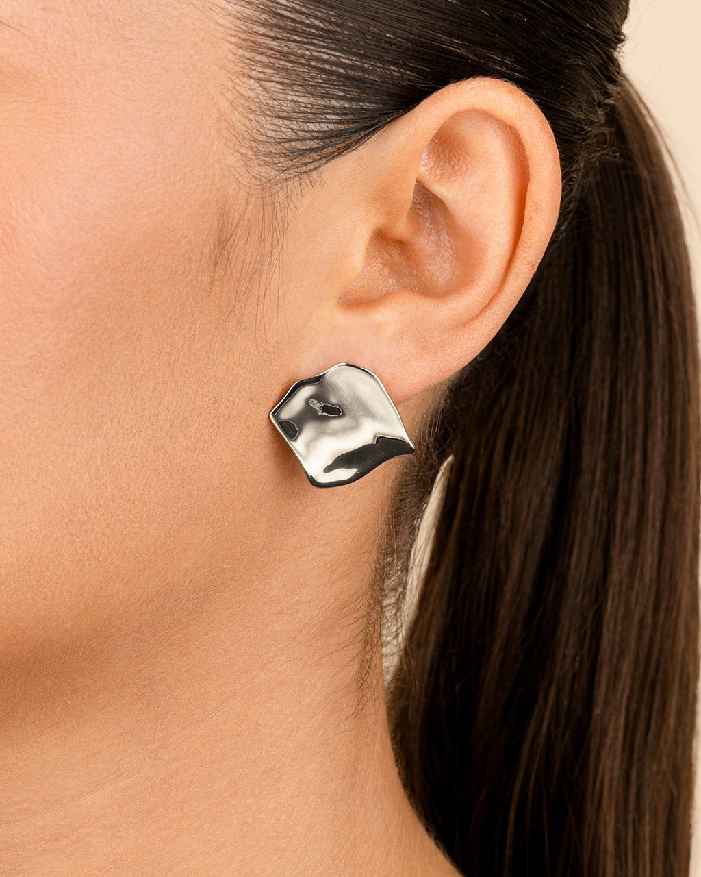 Vivien Molten Square Statement Studs