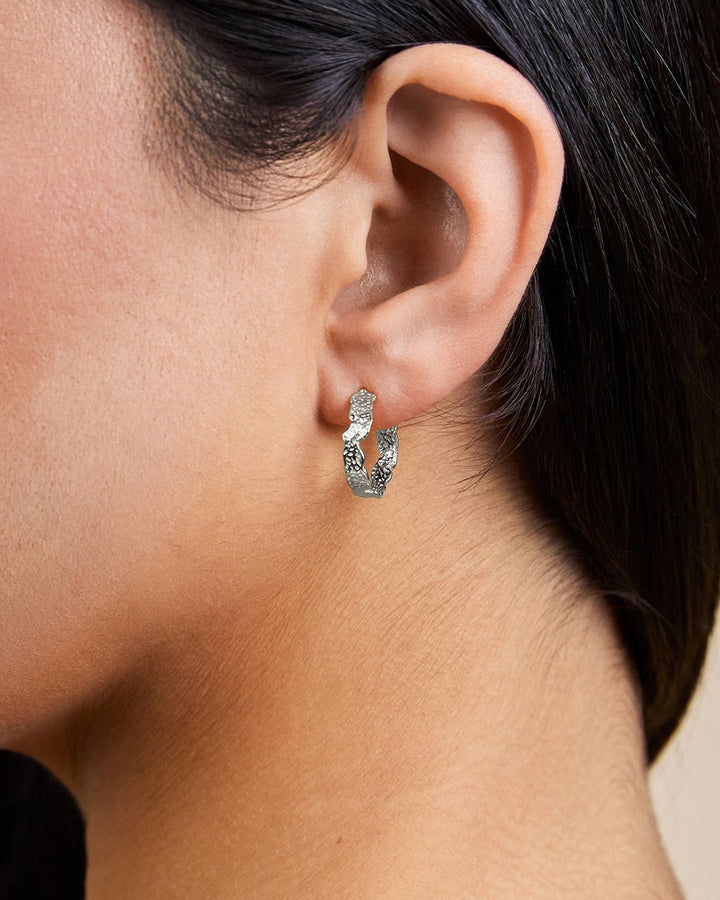 Mary Textured Hoop Earrings