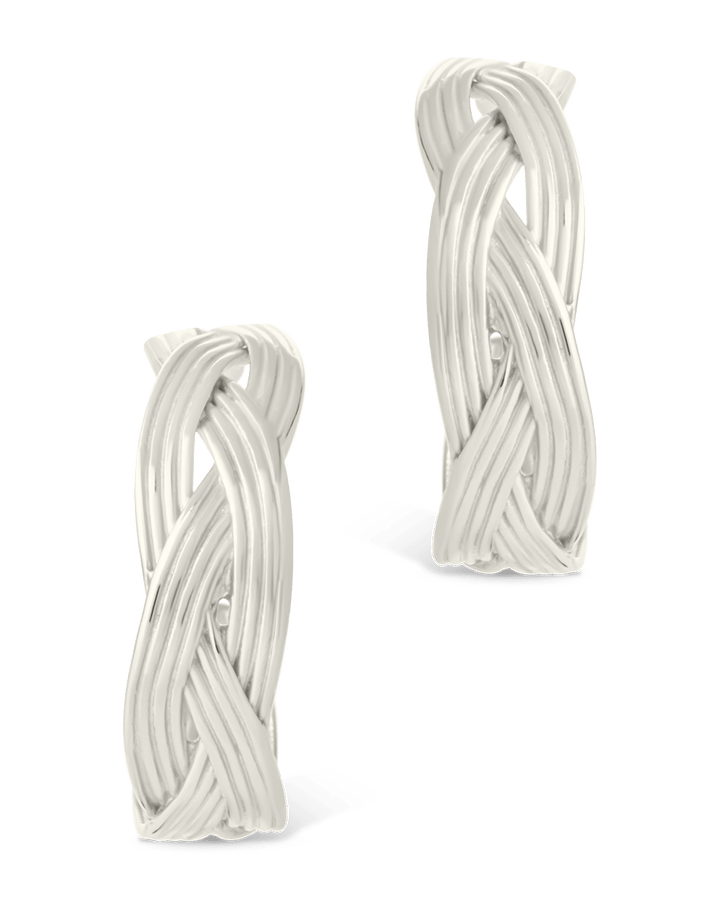 Sterling Silver Janet Ribbed Hoop Earrings