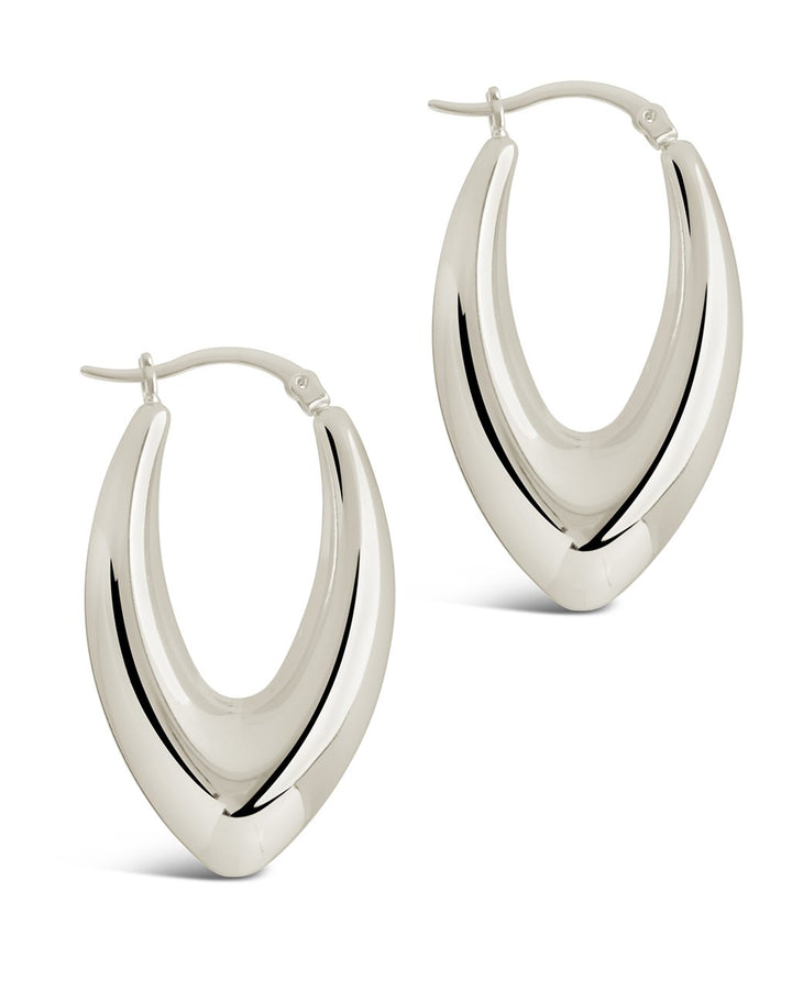 1.5" V Drop Hoop Earrings by Sterling Forever