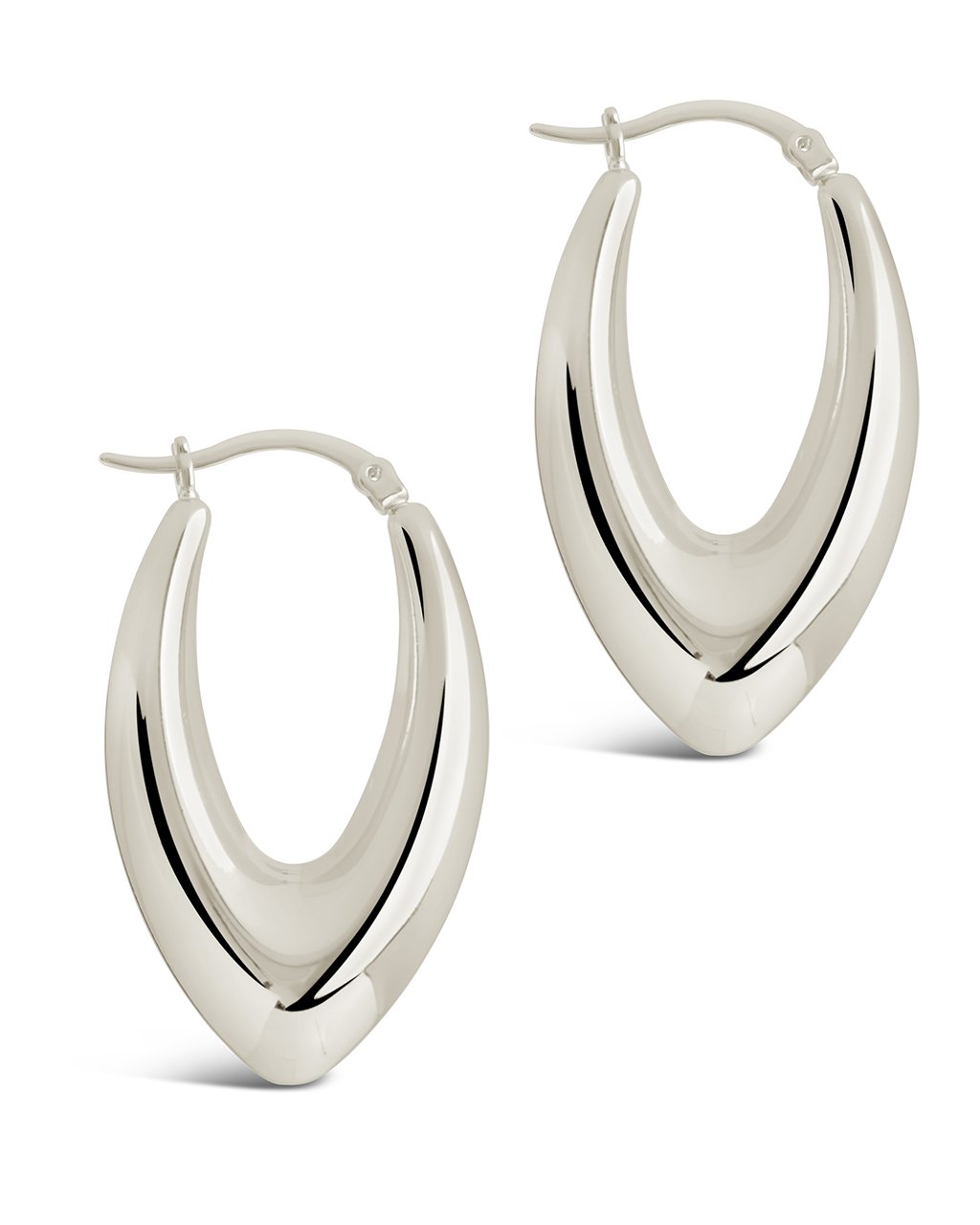 V Drop Hoop Earrings