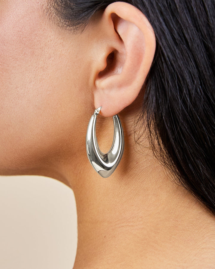 V Drop Hoop Earrings
