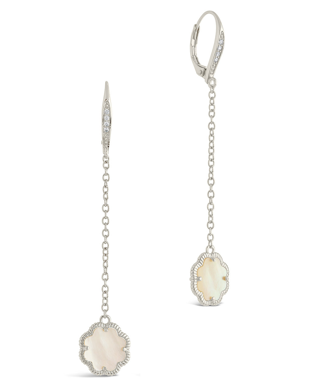 Rose Petal Long Drop Earrings by Sterling Forever