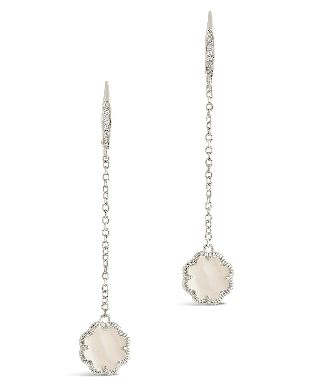 Rose Petal Long Drop Earrings by Sterling Forever