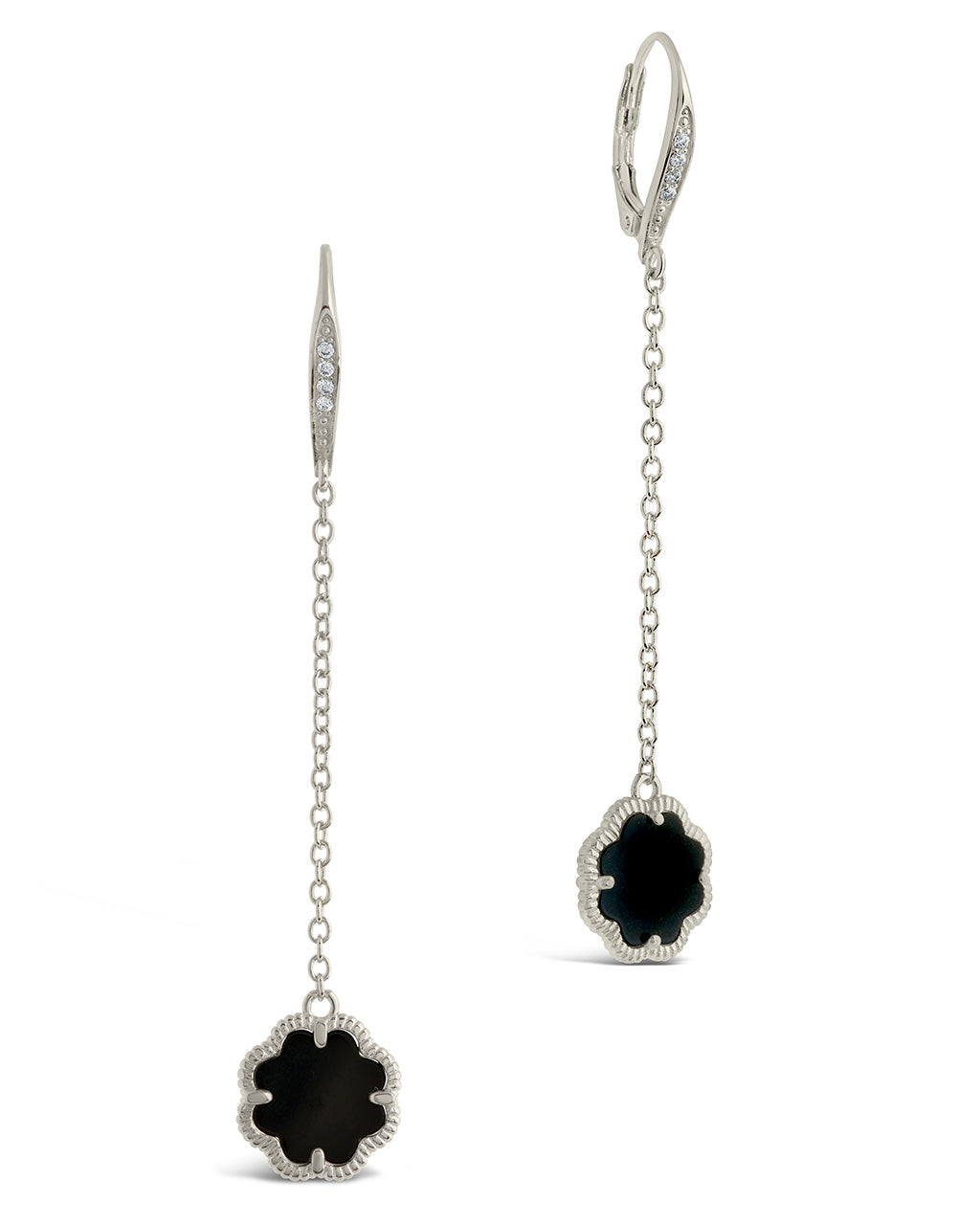 Rose Petal Long Drop Earrings by Sterling Forever