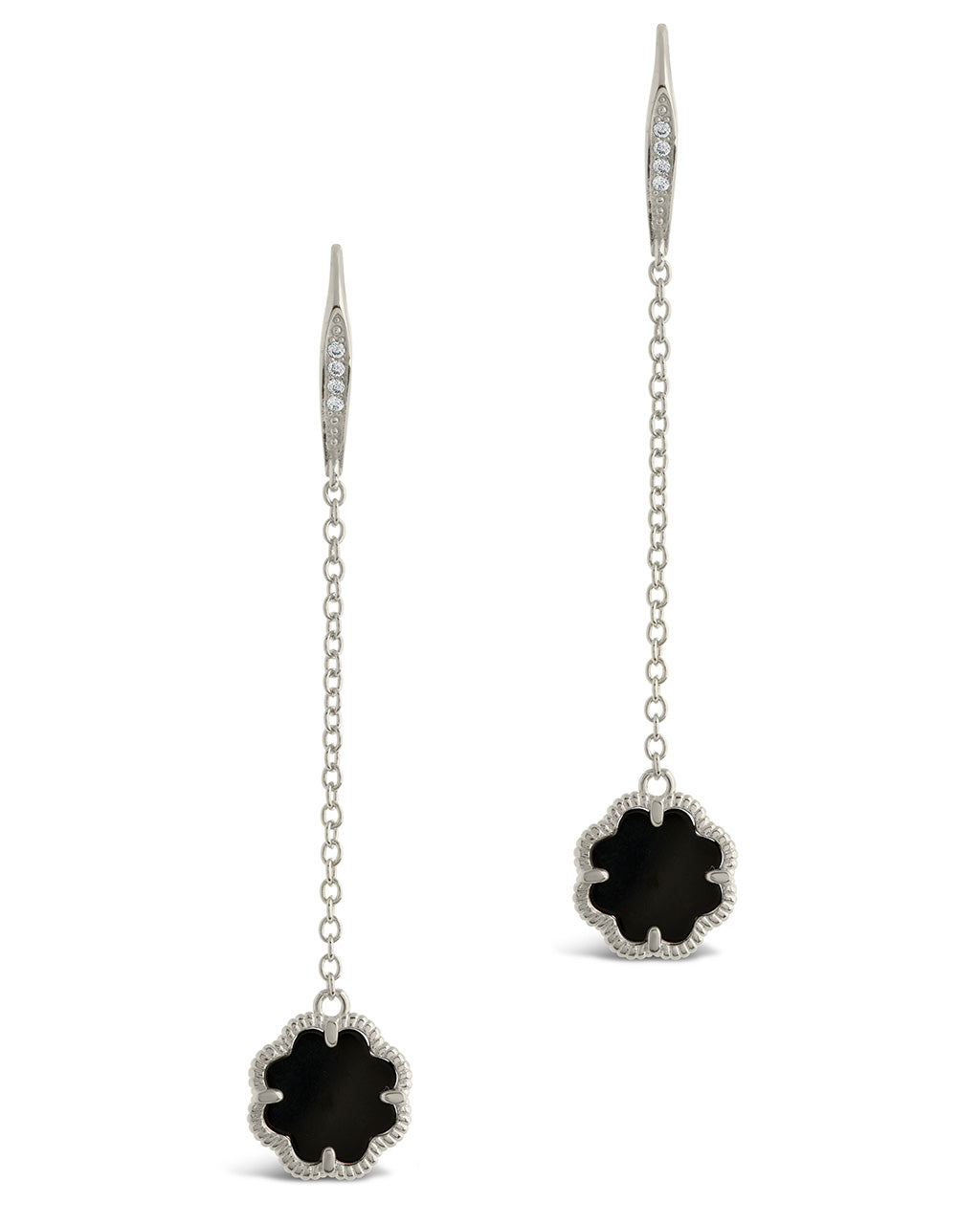 Rose Petal Long Drop Earrings by Sterling Forever