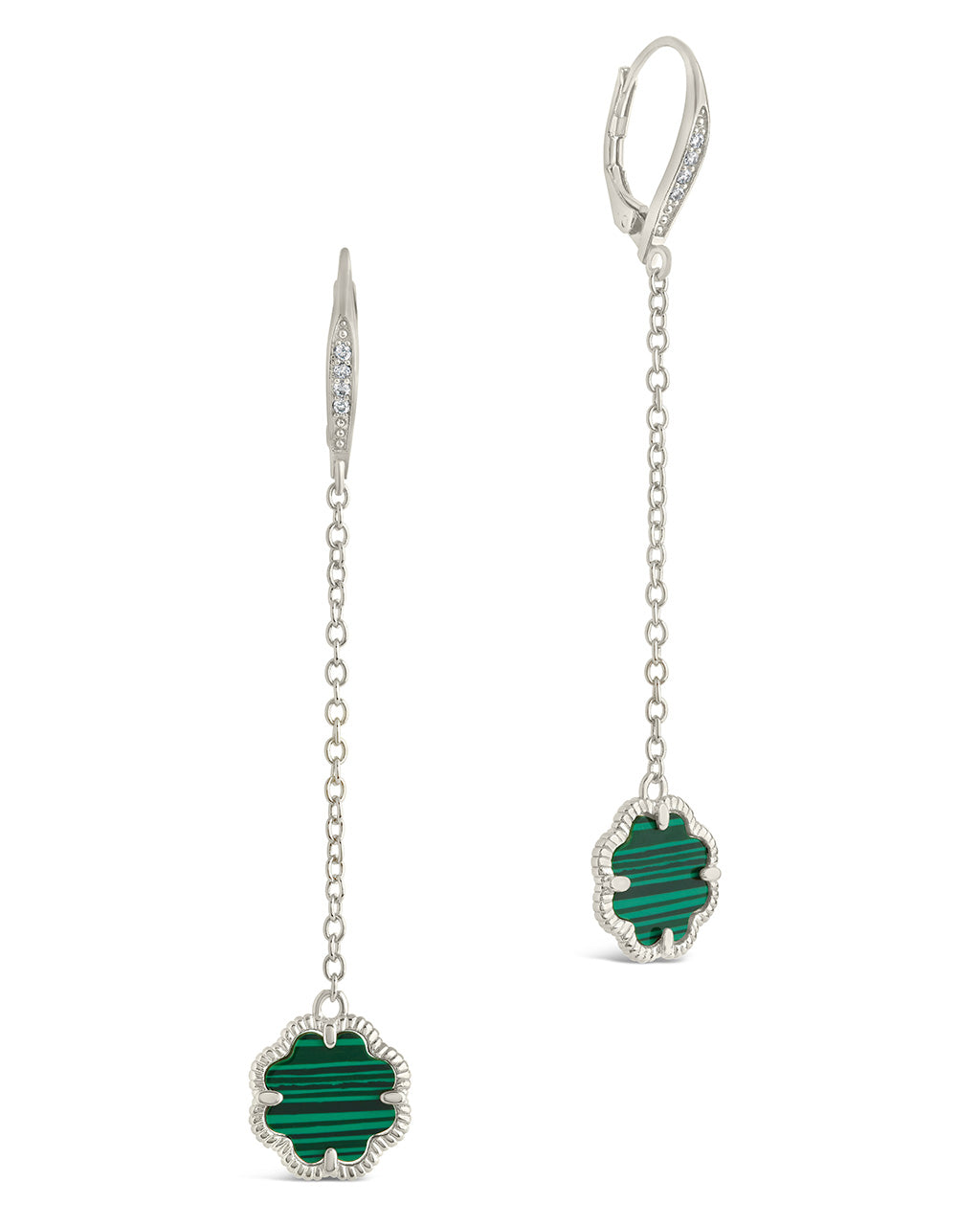 Rose Petal Long Drop Earrings by Sterling Forever