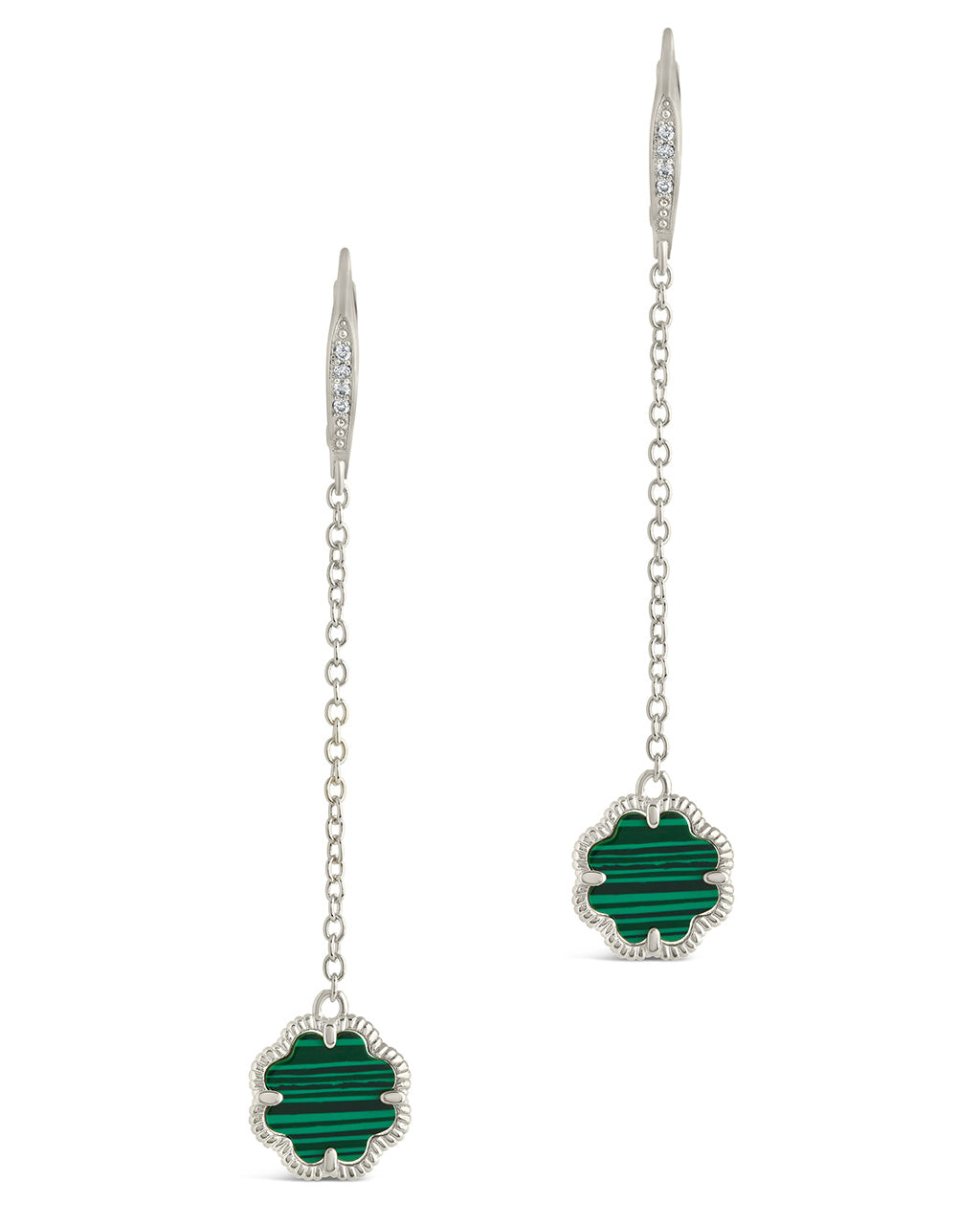 Rose Petal Long Drop Earrings by Sterling Forever