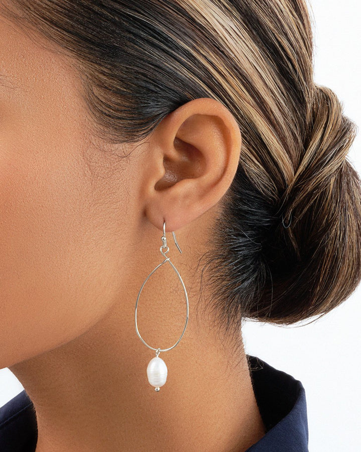 Teardrop Pearl Dangle Earrings by Sterling Forever