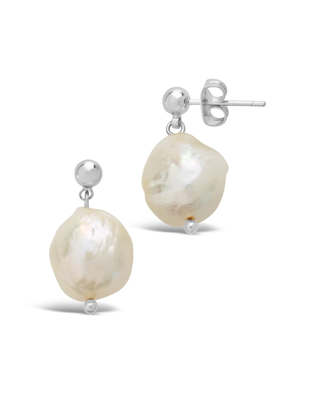 Large Baroque Pearl Drop Studs by Sterling Forever