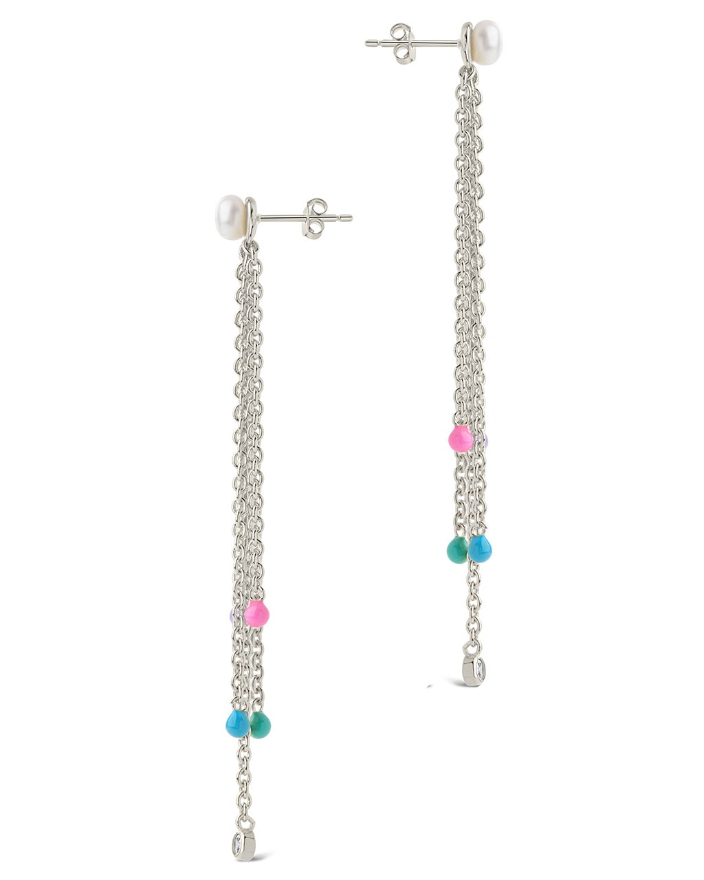 Delmare Enamel & Pearl Dangle Earrings by Sterling Forever