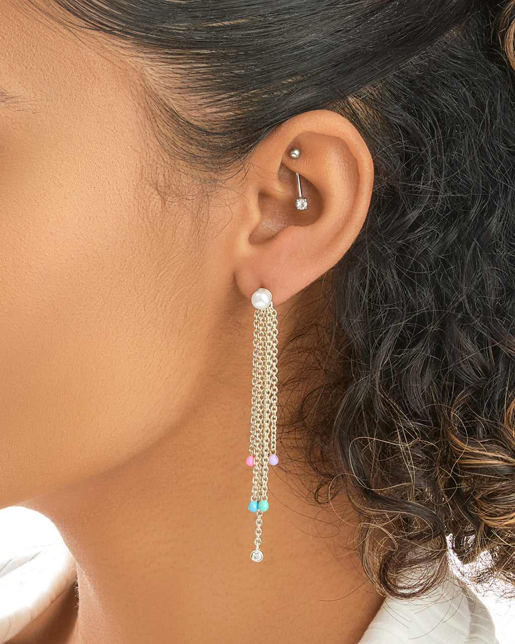 Delmare Enamel & Pearl Dangle Earrings by Sterling Forever