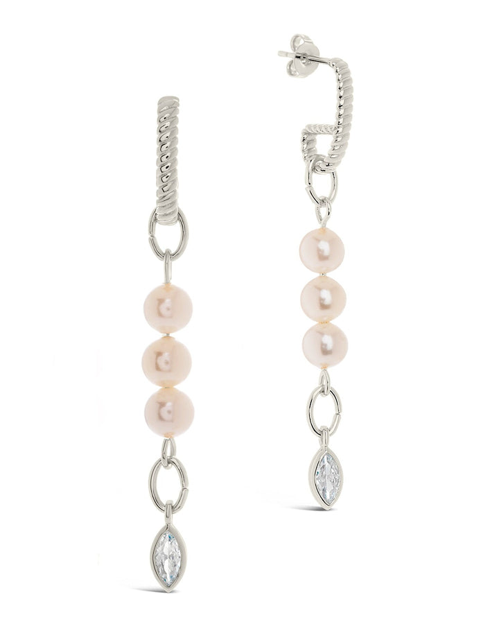 Ivanna CZ Charm Pearl Dangle Earrings by Sterling Forever