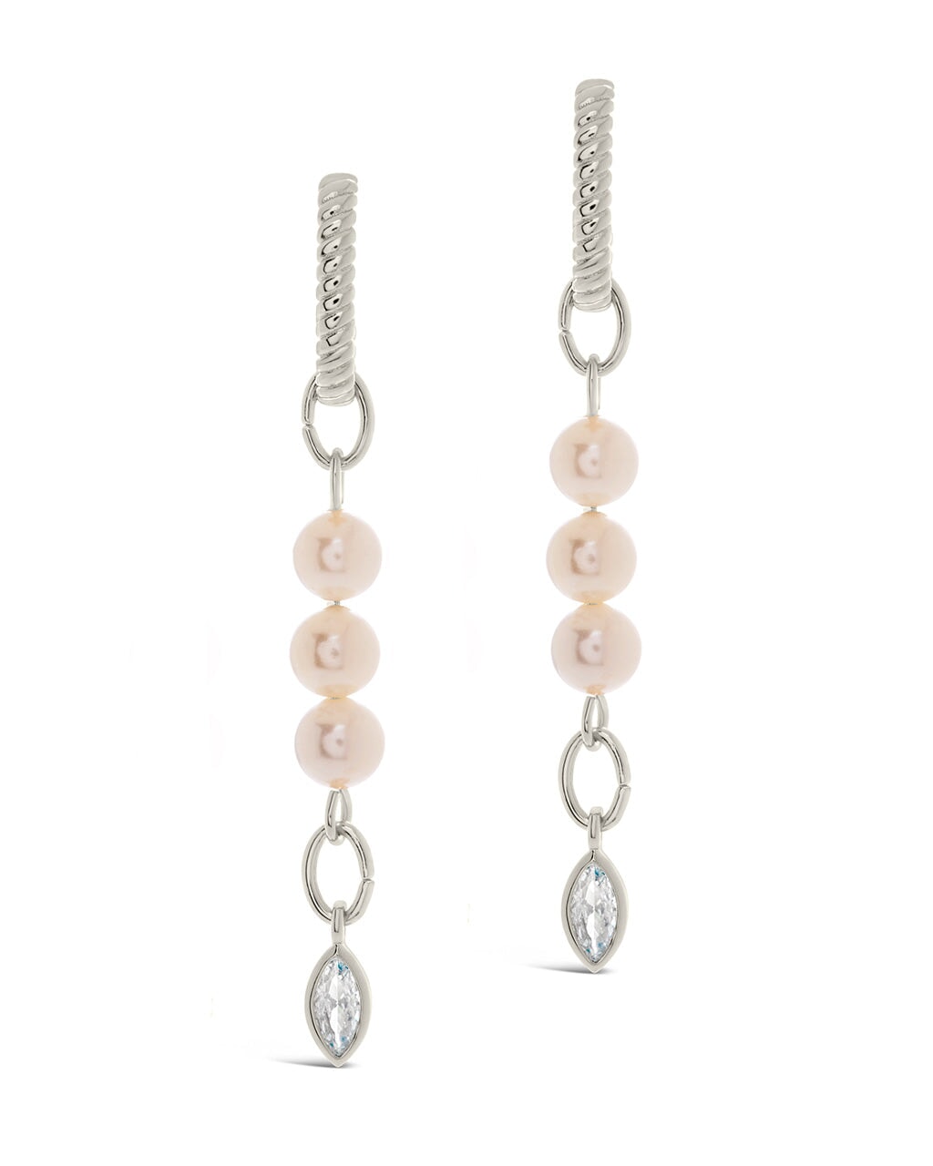 Ivanna CZ Charm Pearl Dangle Earrings by Sterling Forever