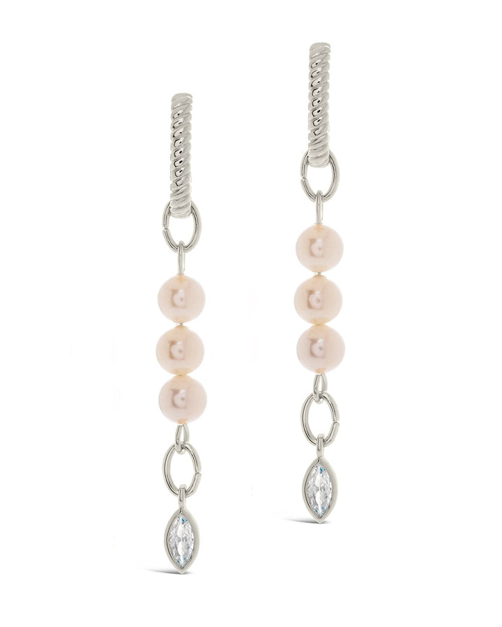Ivanna CZ Charm Pearl Dangle Earrings by Sterling Forever