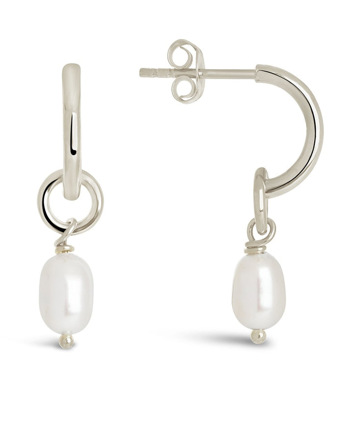 Pearl Drop Hoop Earrings