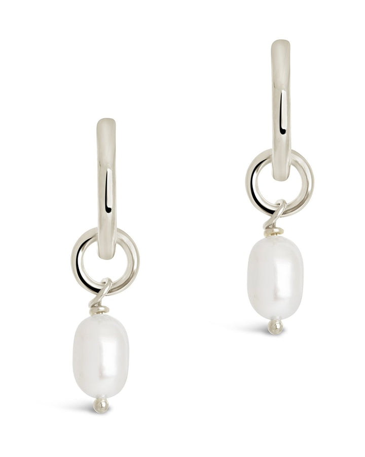 Pearl Drop Hoop Earrings