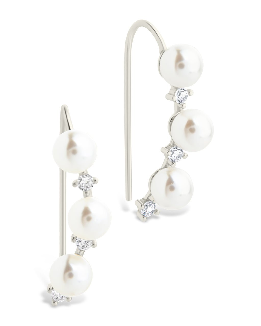 Siena CZ & Pearl Threader Earrings