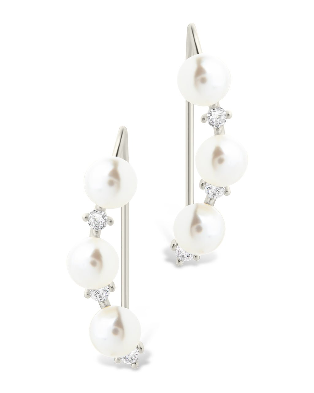 Siena CZ & Pearl Threader Earrings