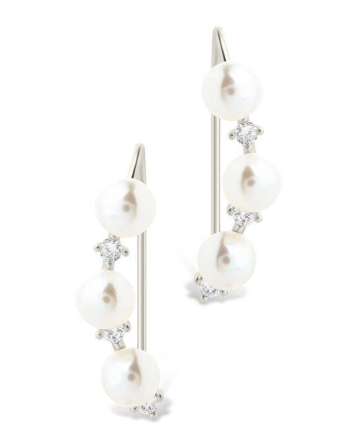 Siena CZ & Pearl Threader Earrings