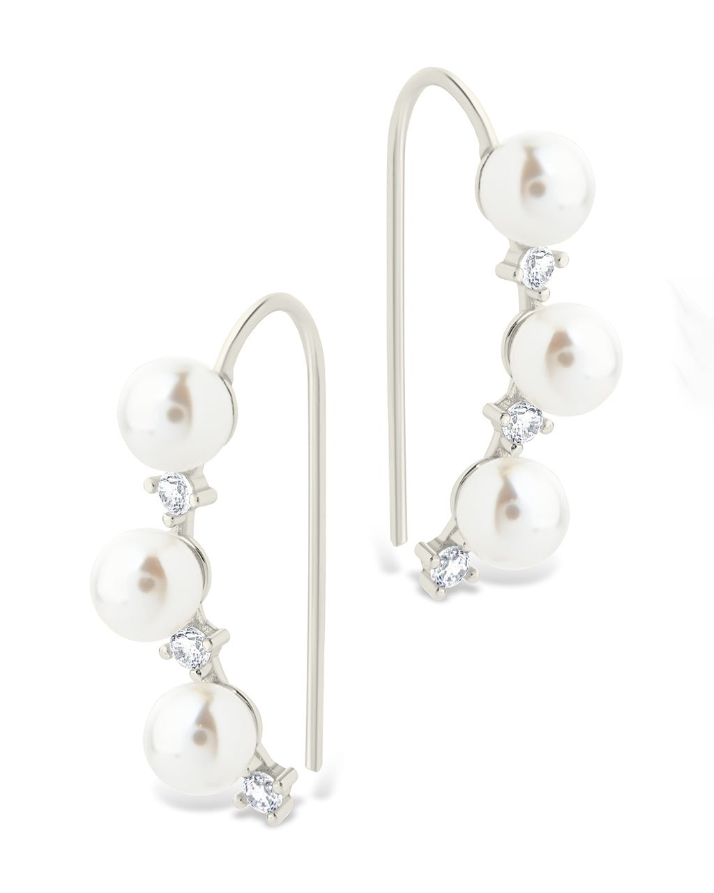 Siena CZ & Pearl Threader Earrings