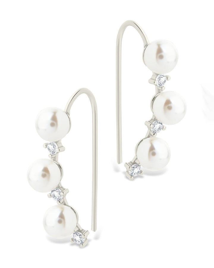 Siena CZ & Pearl Threader Earrings