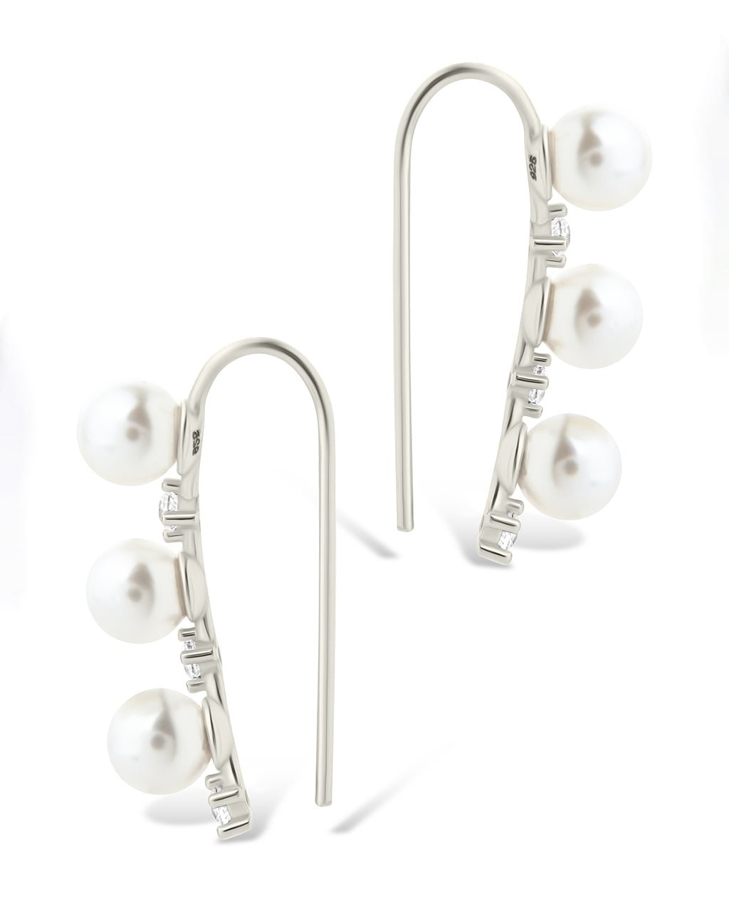Siena CZ & Pearl Threader Earrings