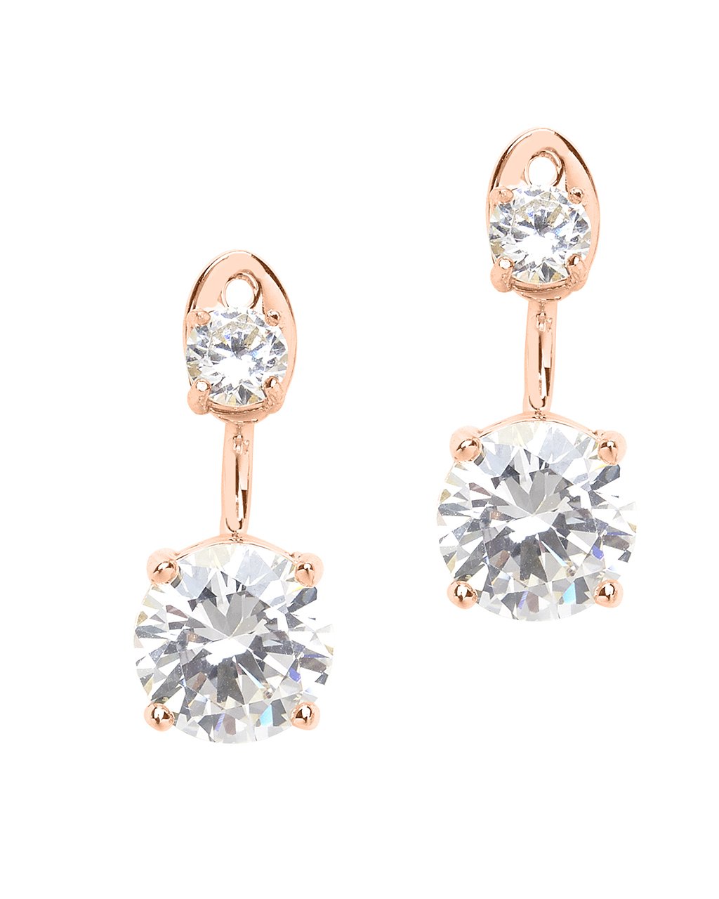 Brilliant CZ Stud Jacket Earrings