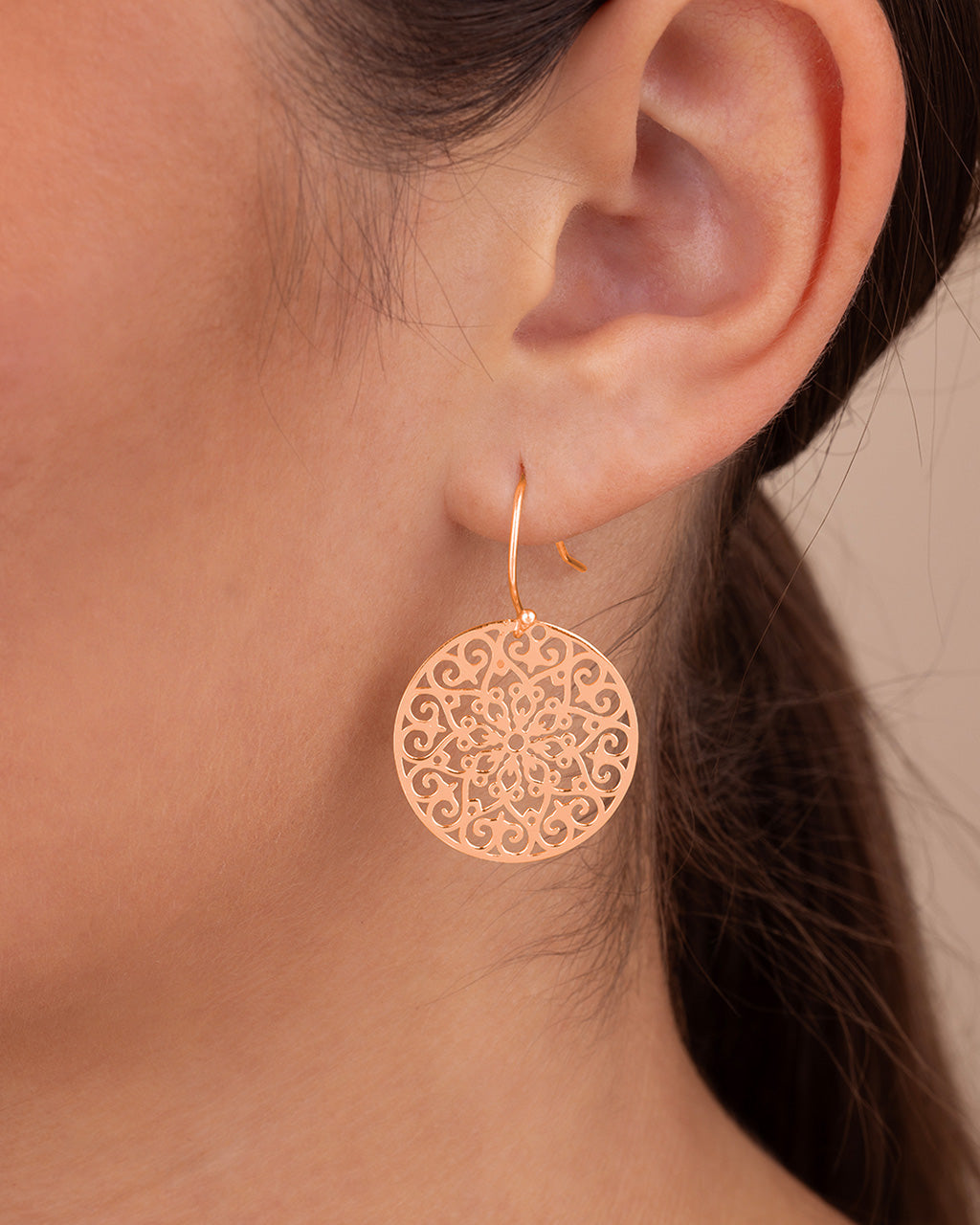Round Filigree Dangle Earrings