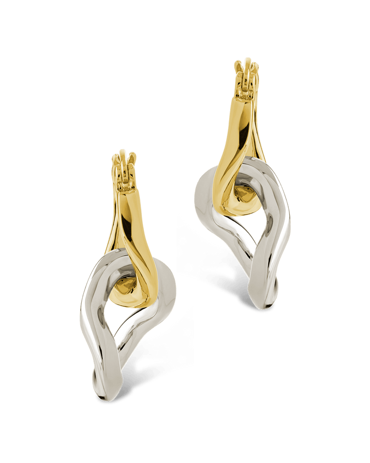 Trudy Dualtone Chainlink Drop Hoops
