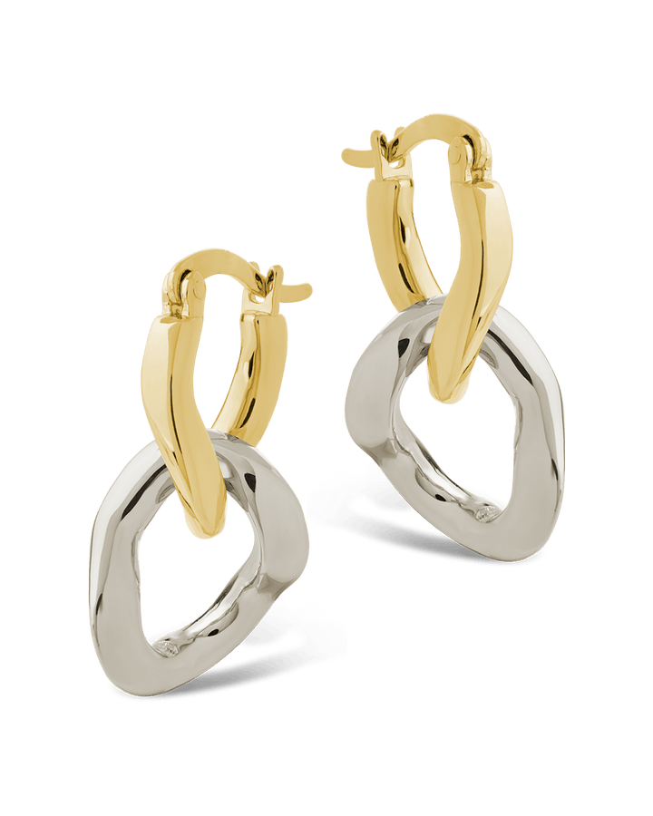 Trudy Dualtone Chainlink Drop Hoops