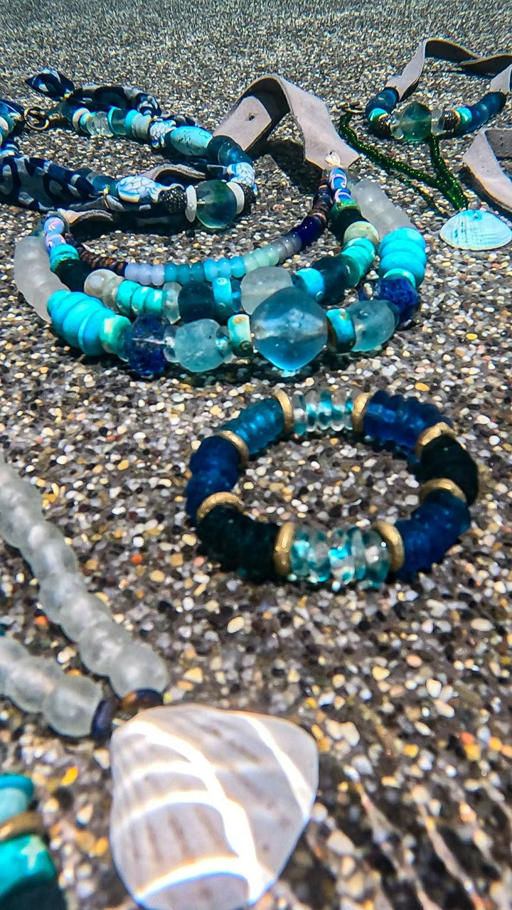 Intricate Stack Bracelet | Glass Azul
