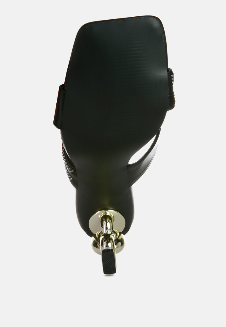 evelane metallic chain rhinestone sandals by London Rag