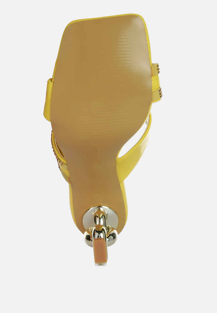 evelane metallic chain rhinestone sandals by London Rag