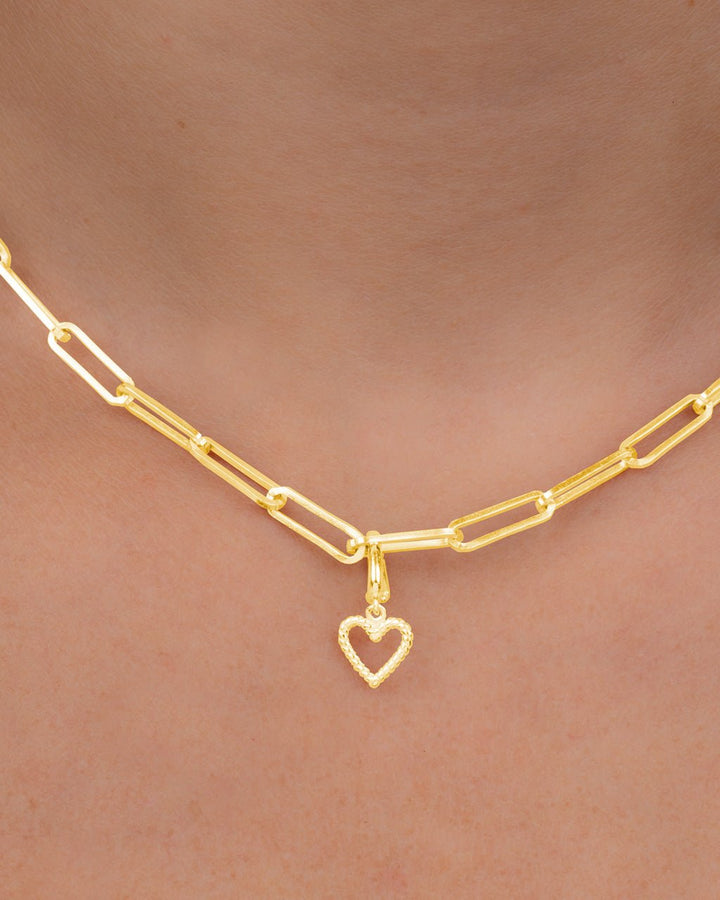Braided Heart Outline Charm