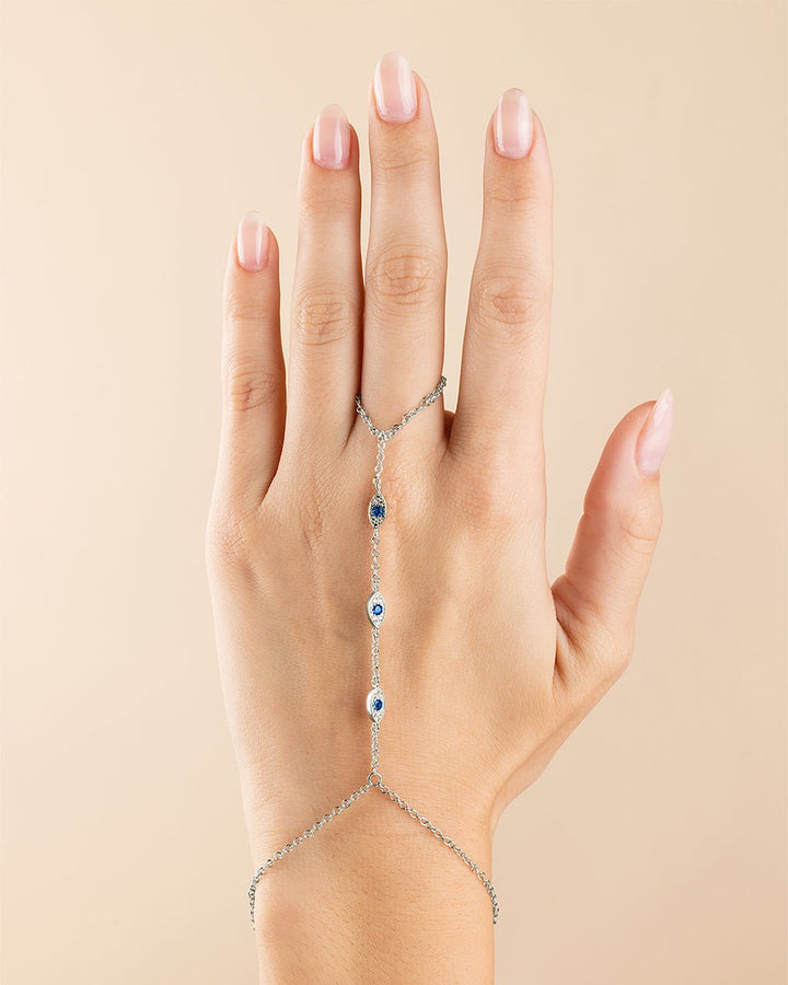 Arielle CZ Evil Eye Hand Chain