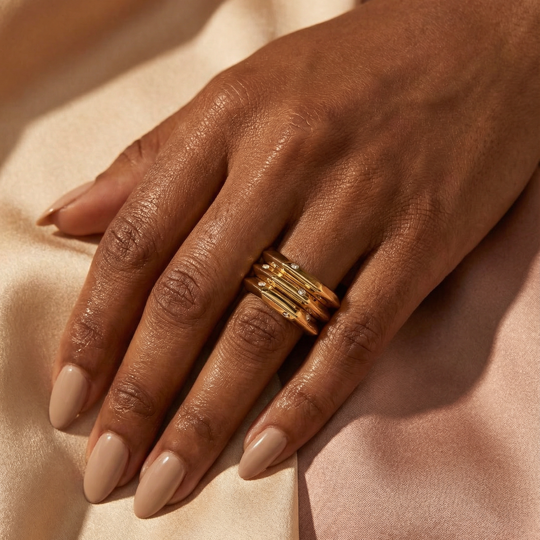 The Athena Double-Sided Burnish Ring