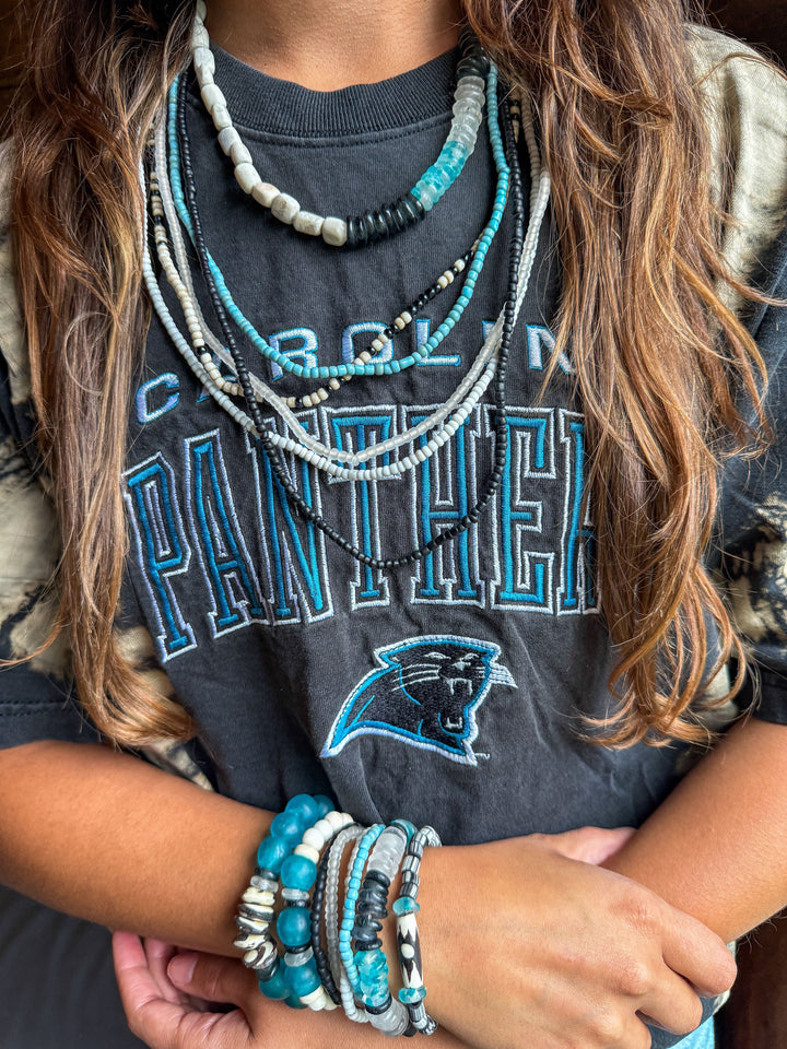 Simple Seed Bracelet Set | Panther Pride