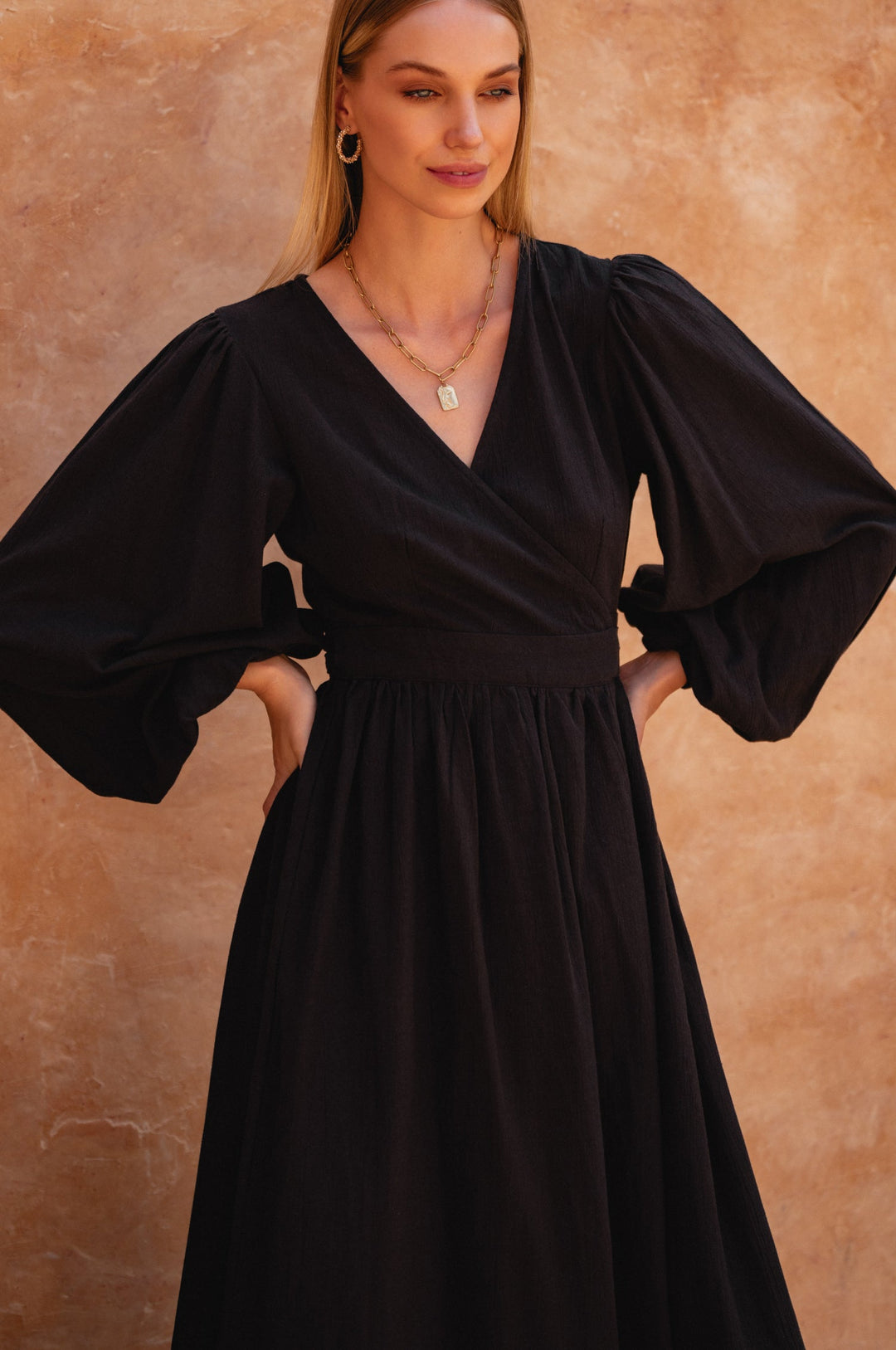 Emerie Long Sleeve Wrap Dress by Bali Lane