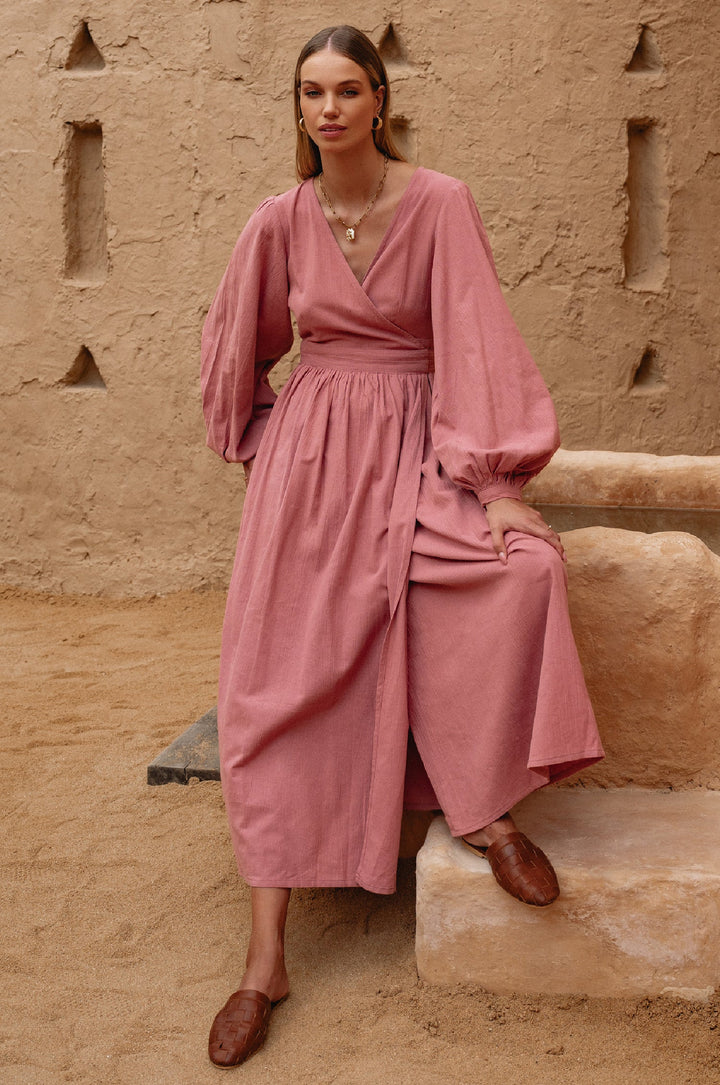 Emerie Long Sleeve Wrap Dress by Bali Lane