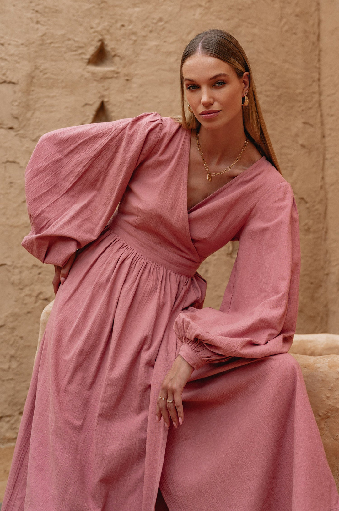 Emerie Long Sleeve Wrap Dress by Bali Lane