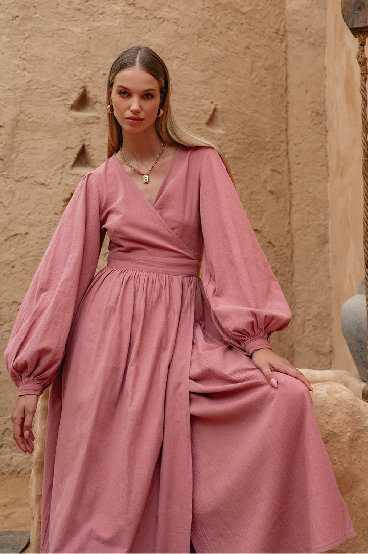 Emerie Long Sleeve Wrap Dress by Bali Lane