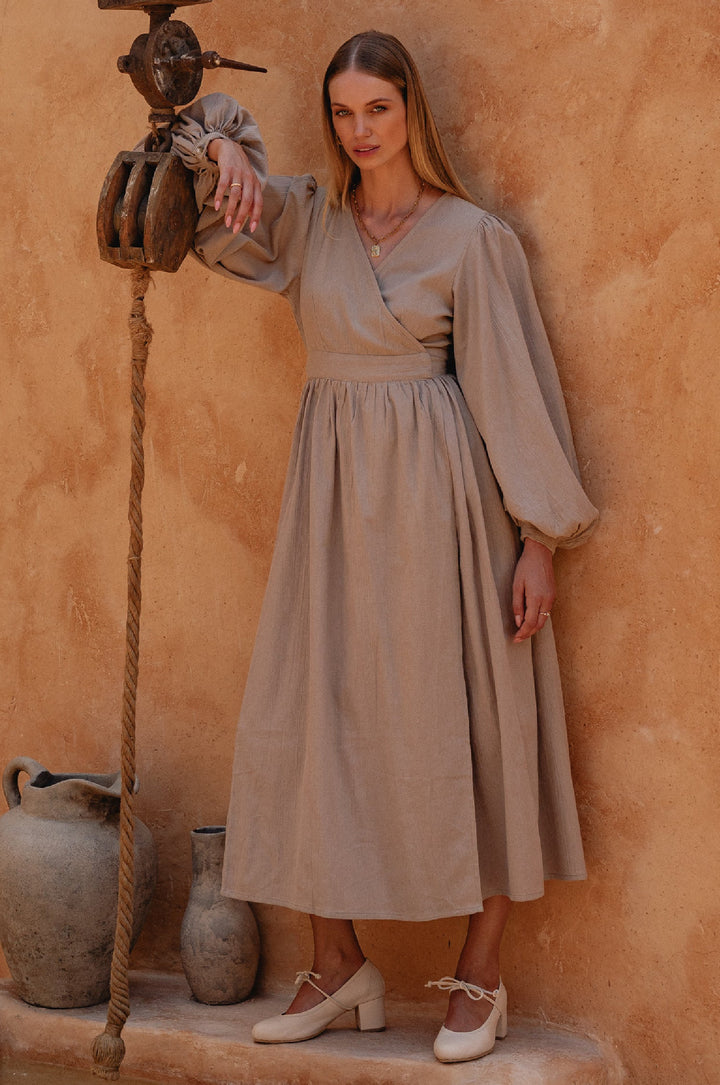 Emerie Long Sleeve Wrap Dress by Bali Lane