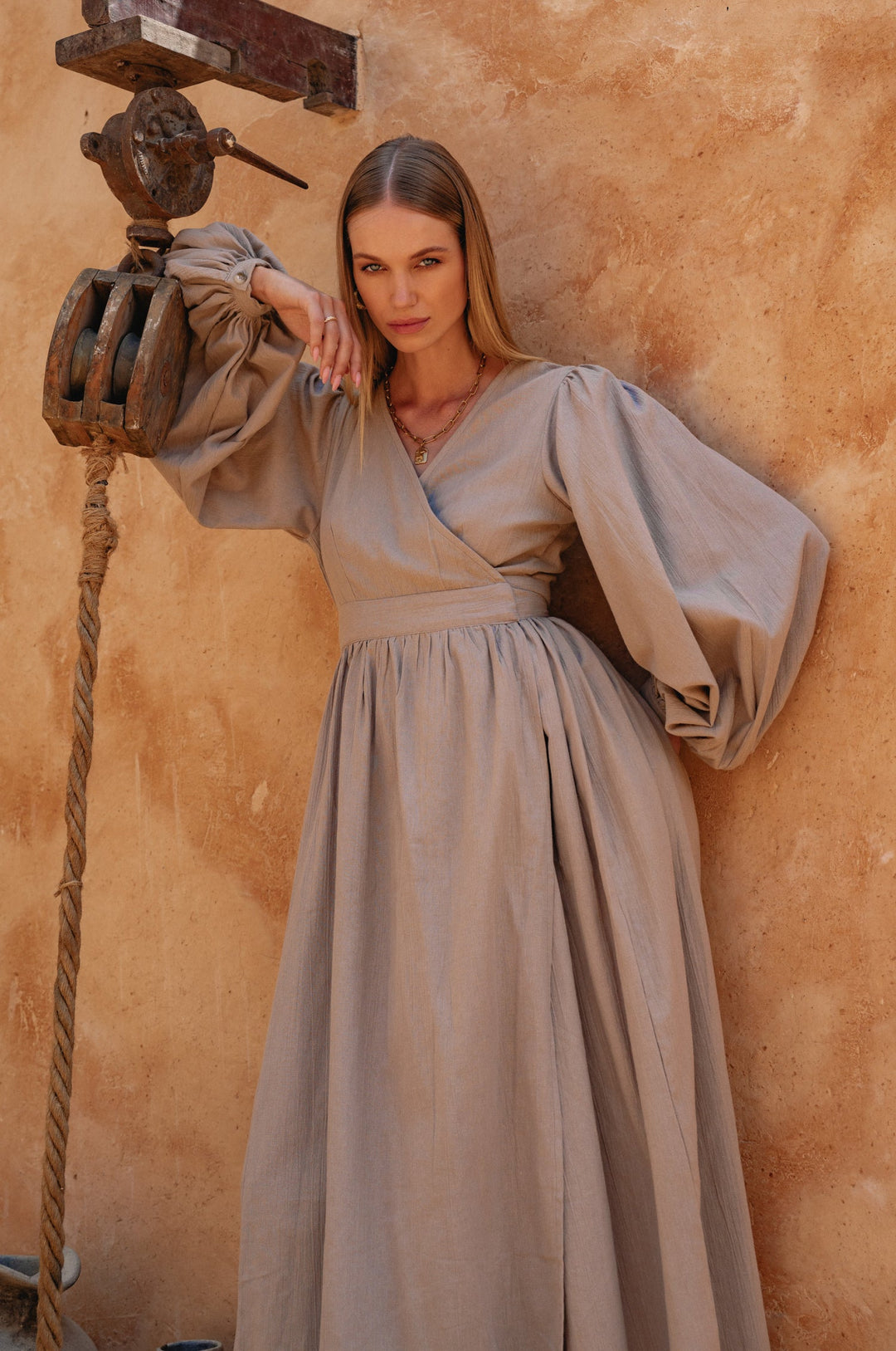 Emerie Long Sleeve Wrap Dress by Bali Lane