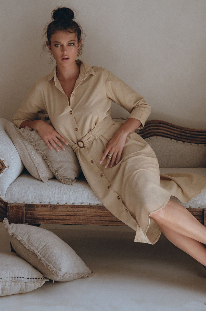 Essence Shirt Linen Dress by Bali Lane