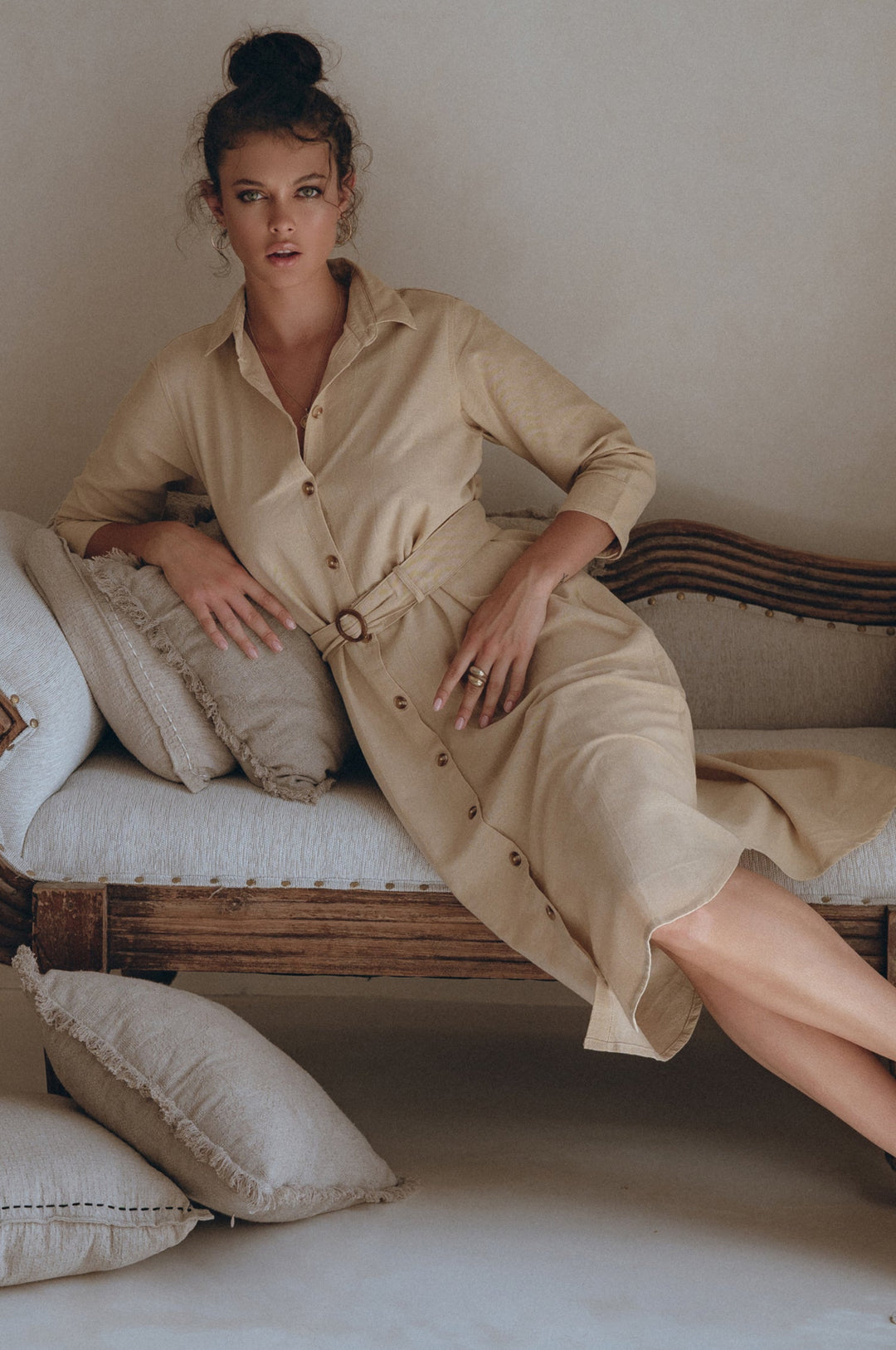 Essence Shirt Linen Dress by Bali Lane