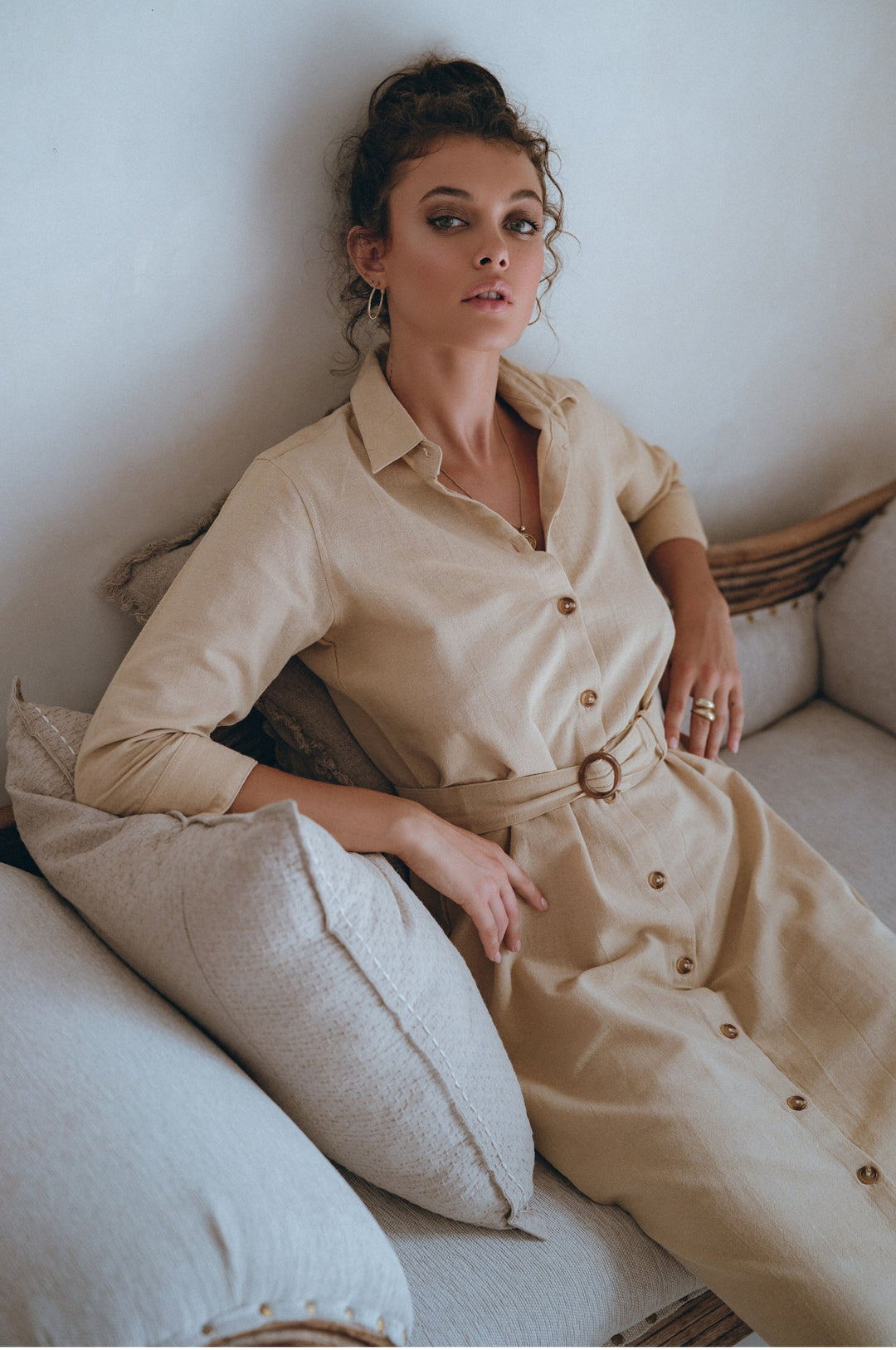 Essence Shirt Linen Dress by Bali Lane