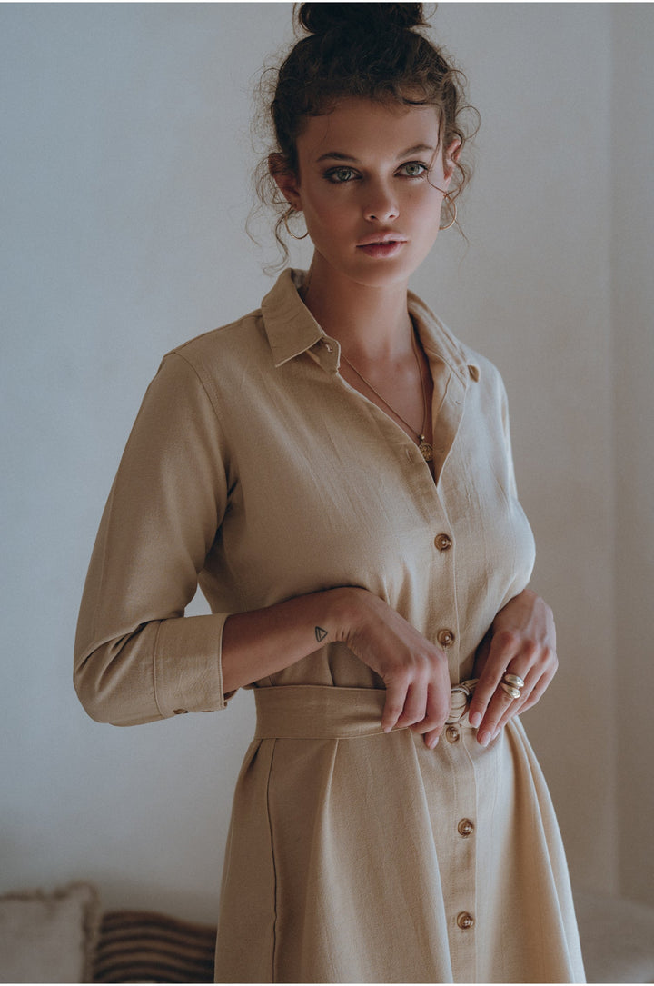 Essence Shirt Linen Dress by Bali Lane