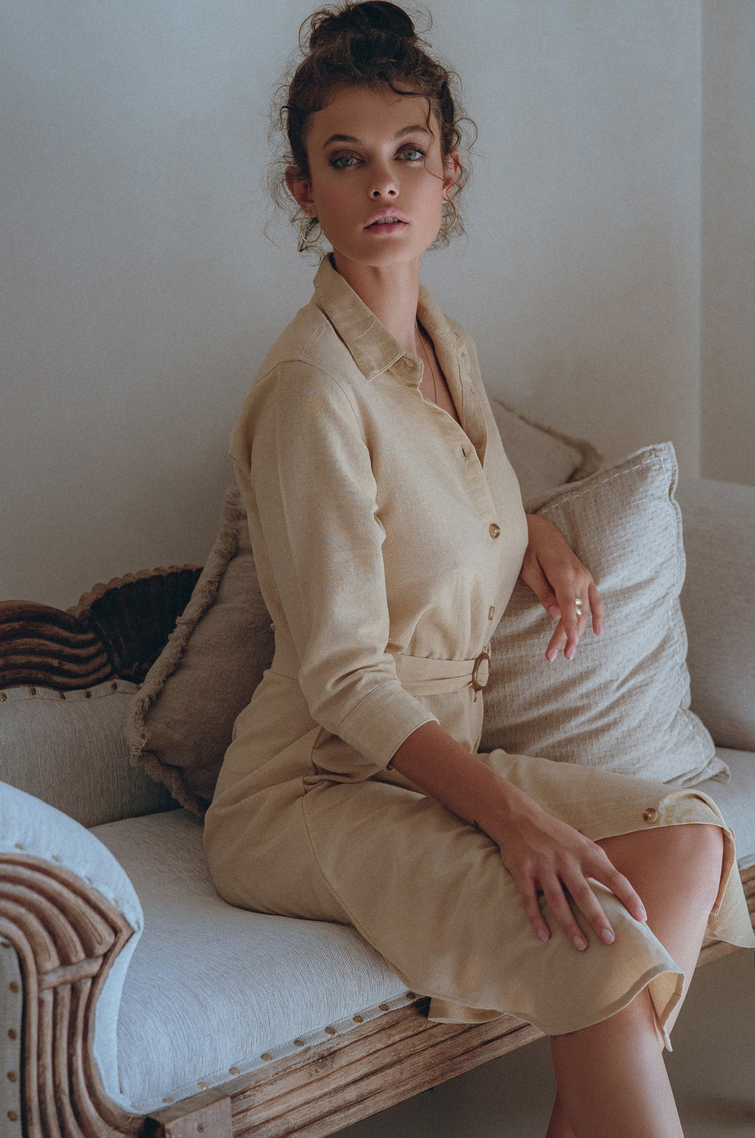 Essence Shirt Linen Dress by Bali Lane